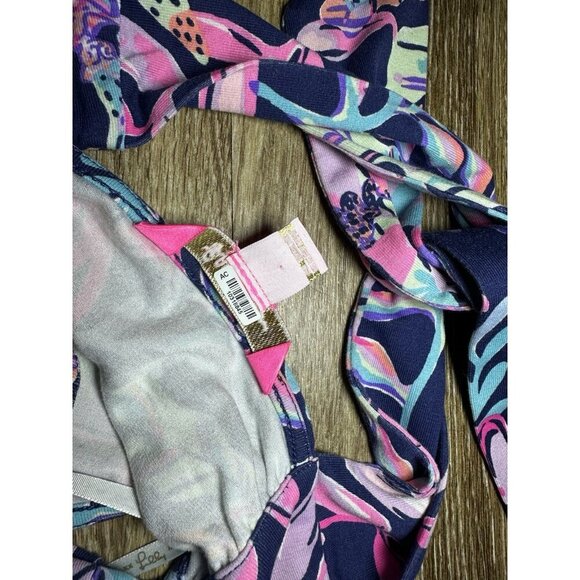 Lilly Pulitzer Wyota Jumpsuit Oyster Bay Navy Size Small Halter Neck Coastal - Picture 6 of 12